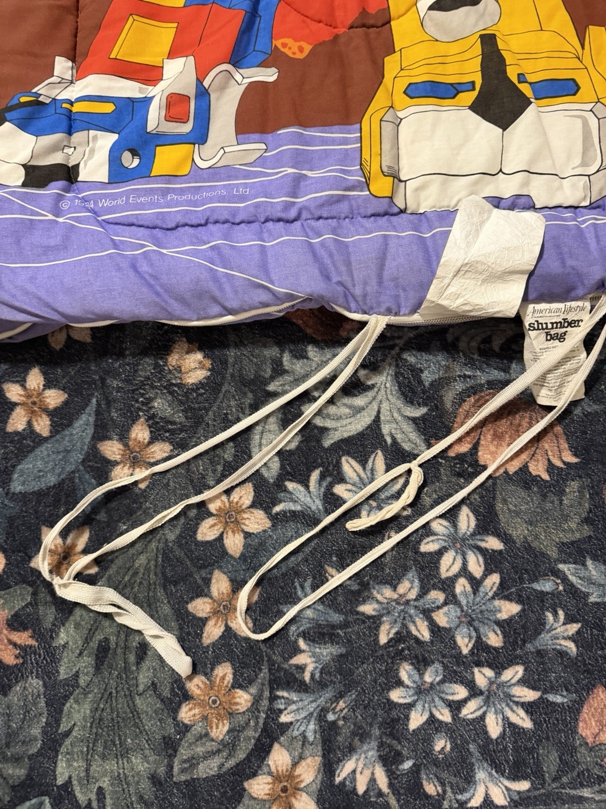 Vintage 1984 Voltron Sleeping Bag World Events Productions W.E.P. 1980's Slumber