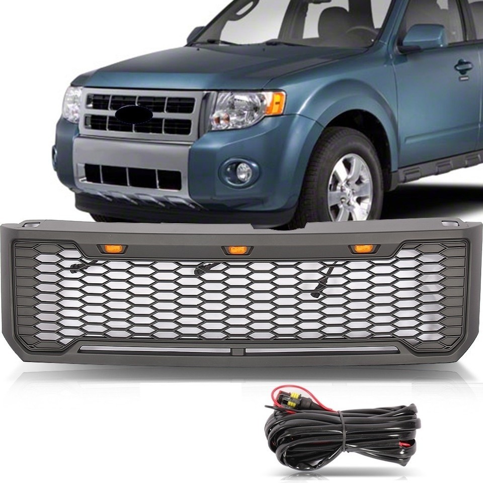 For Ford Escape 2008 2009 2010 2011 2012 Front Grille Raptor Style Matte Black