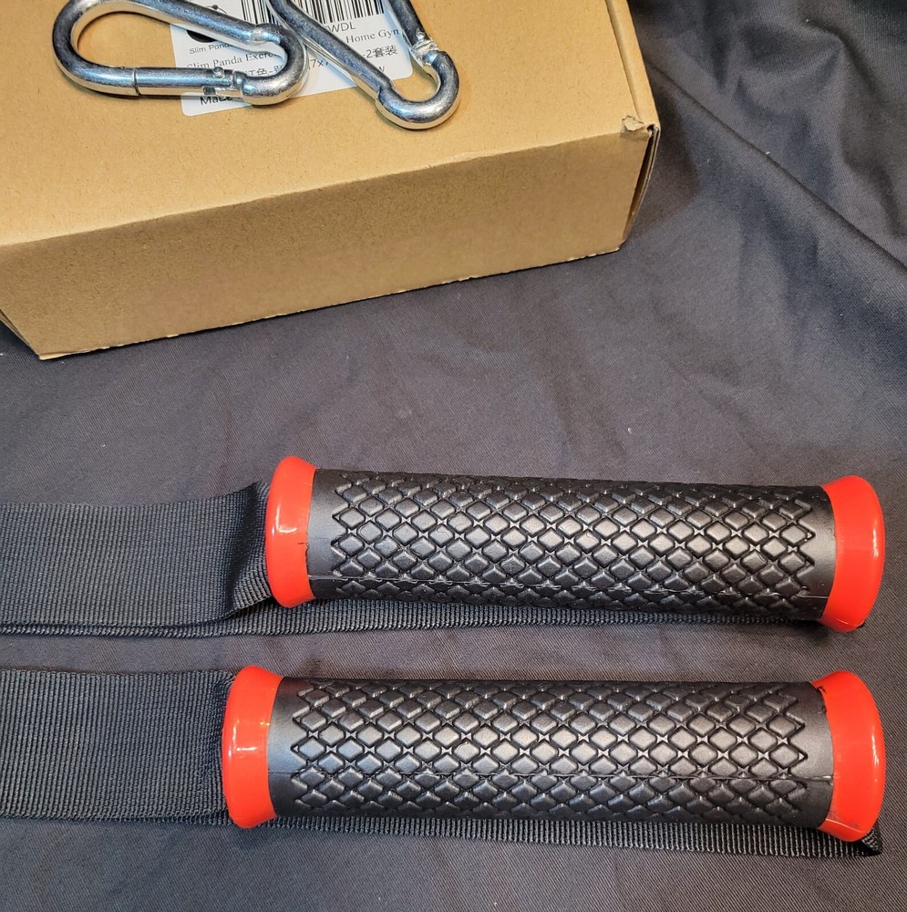 SLIM PANDA Exercise Cable Machine Handle Attachments With Hooks Red/Black