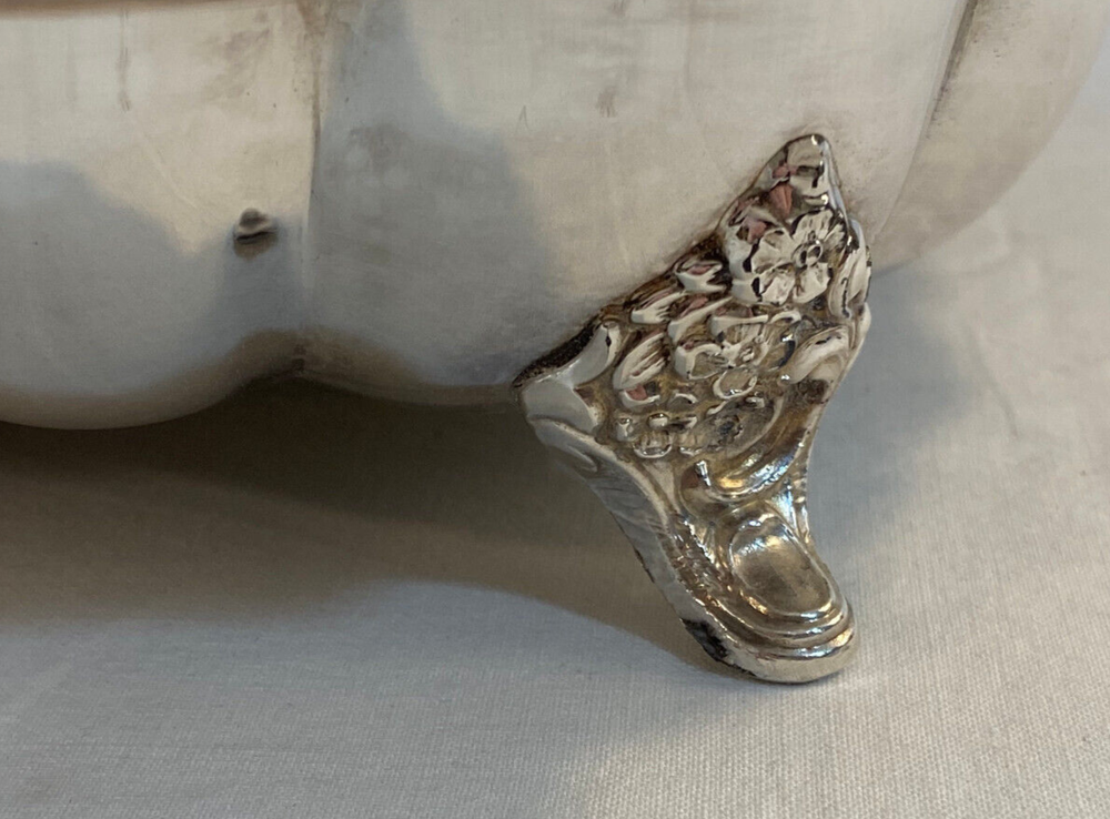 Lancaster Rose Poole Silver Footed 2 Piece Buffet Dish + Lid #402