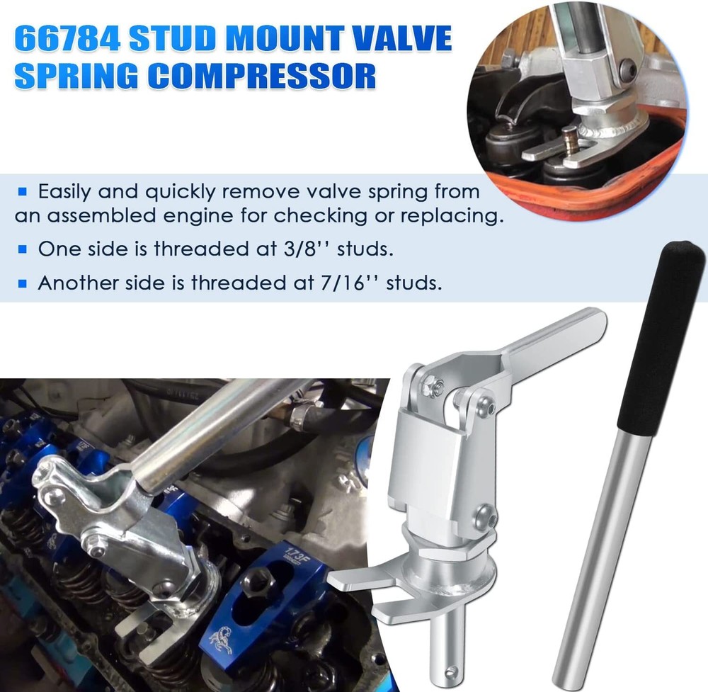 66784 Stud Mount Valve Spring Compressor Tool for all 3/8" & 7/16" Rocker Studs