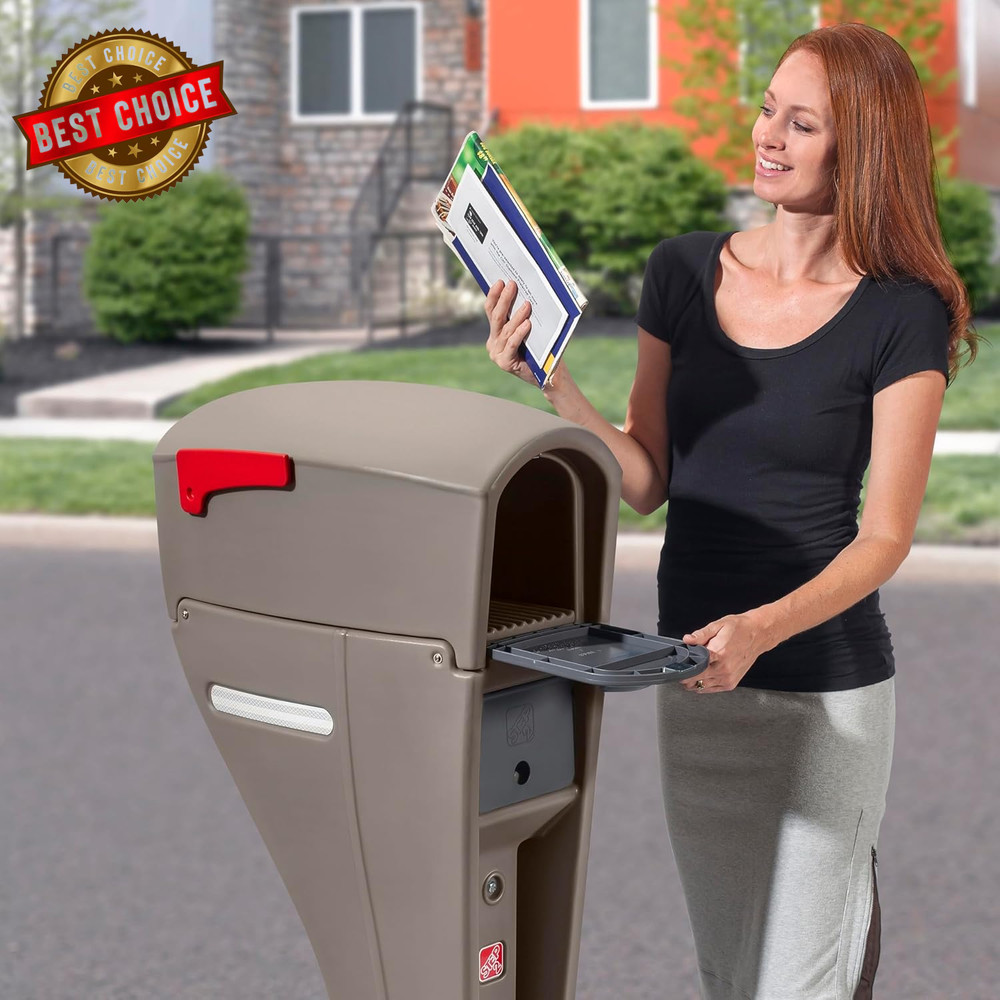 Step2 Mailmaster Streamline Mailbox & Post, Weather Resistant, Large Outdoor Mai