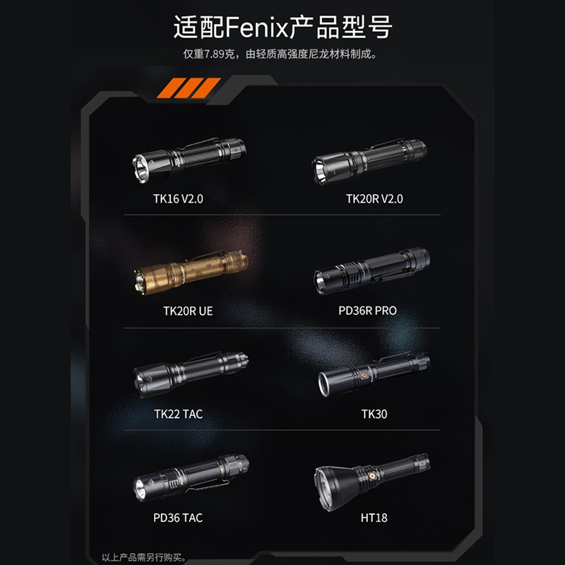 1PC. Tactical Finger Ring Flashlight Accessory - Multi-function Clip 7.89g Nylon