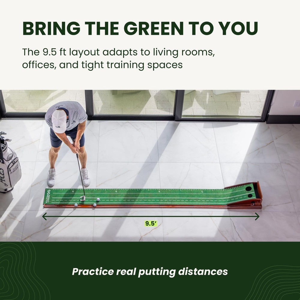 Perfect Practice Standard 9'6" Putting Mat with Mat, Multi-colored