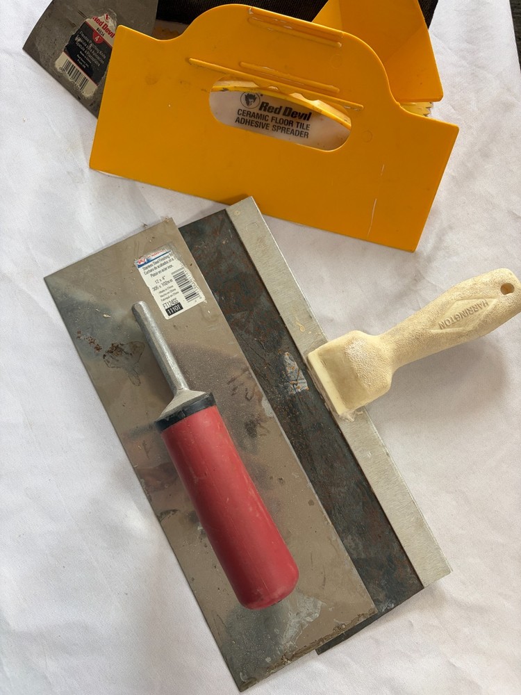 Drywall Flooring Float, Putty , Painter Scraper Taping Knives Lot