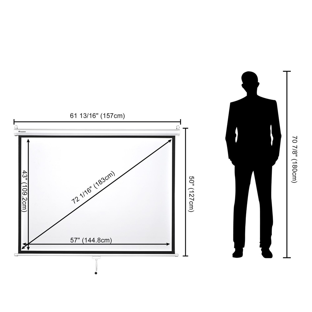 72in Diagonal Manual Projector Screen