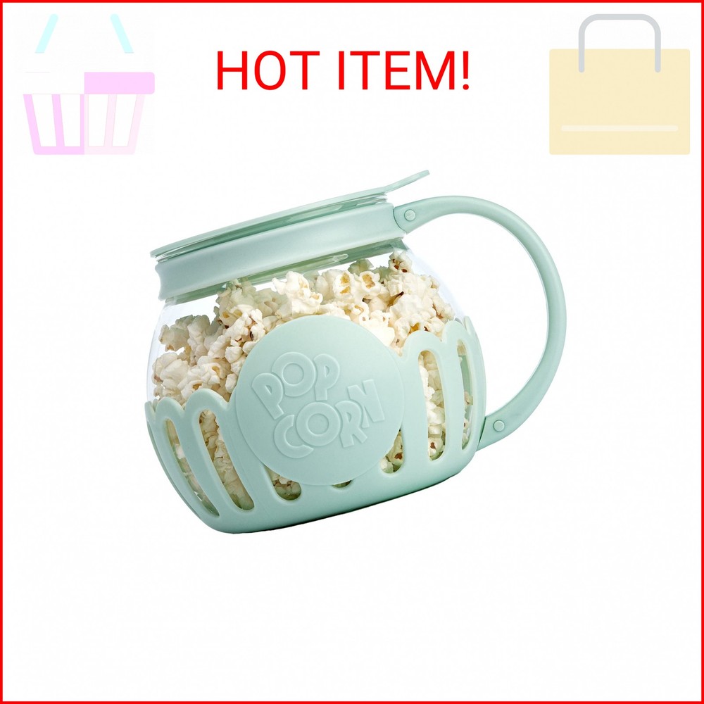 Ecolution Patented Micro-Pop Microwave Popcorn Popper with Temperature Safe Glas