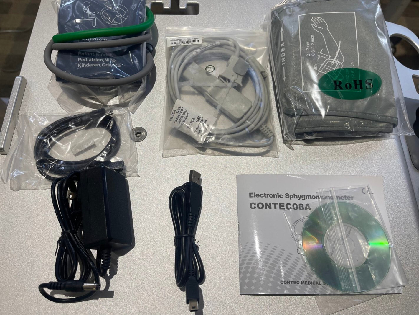 CONTEC 08A Professional digital BP monitor on roll stand , with spo2 , 2 cuffs