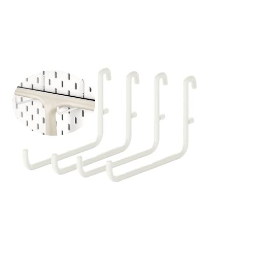4 Pack L Style Pegboard Hooks,Pegboard Accessories,Pegboard Long Hooks White
