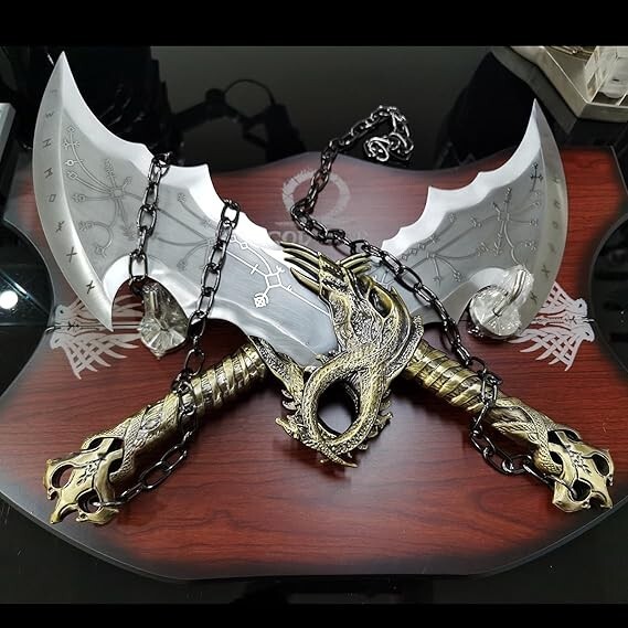 [OPEN BOX]God of War,Blades of Chaos Sword Twin Blades, Kratos Metal!