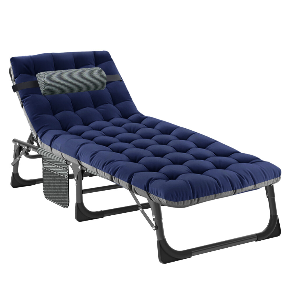 Slsy 4-Position Adjustable Cot Heavy Duty Folding Chaise Lounge Chair Outdoor