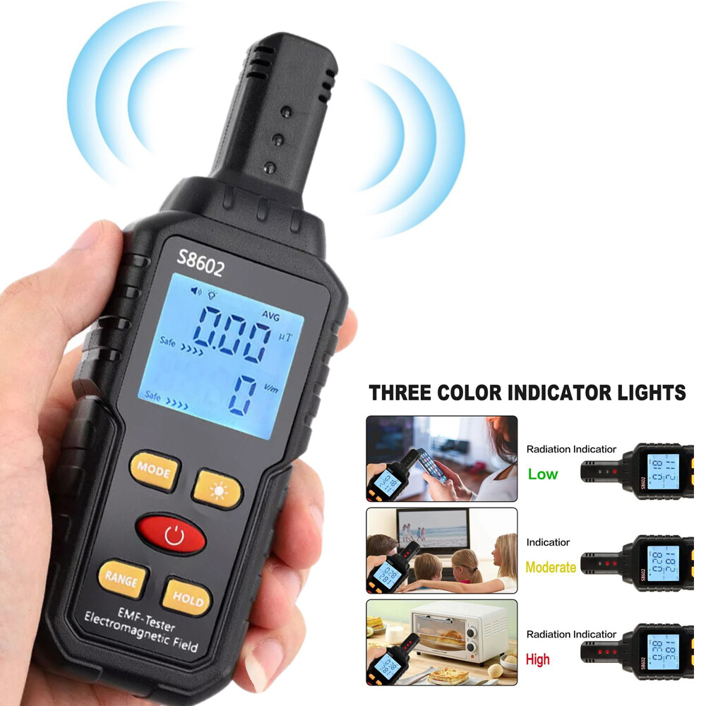 3In1 Digital Electromagnetic Emf Meter Built-in Electromagnetic Radiation Sensor