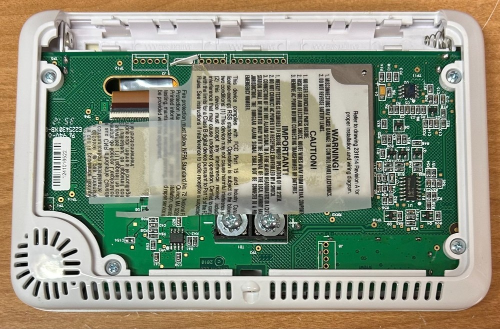 2gig 2GIG-TS1-E Alarm Panel - No Backplate