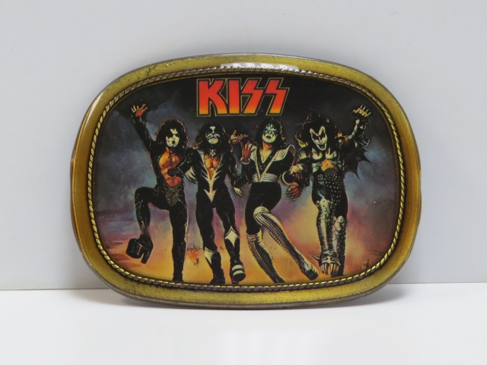 KISS DESTROYER PACIFICA BELT BUCKLE - 1977 VINTAGE AUCOIN - ACE PETER GENE PAUL
