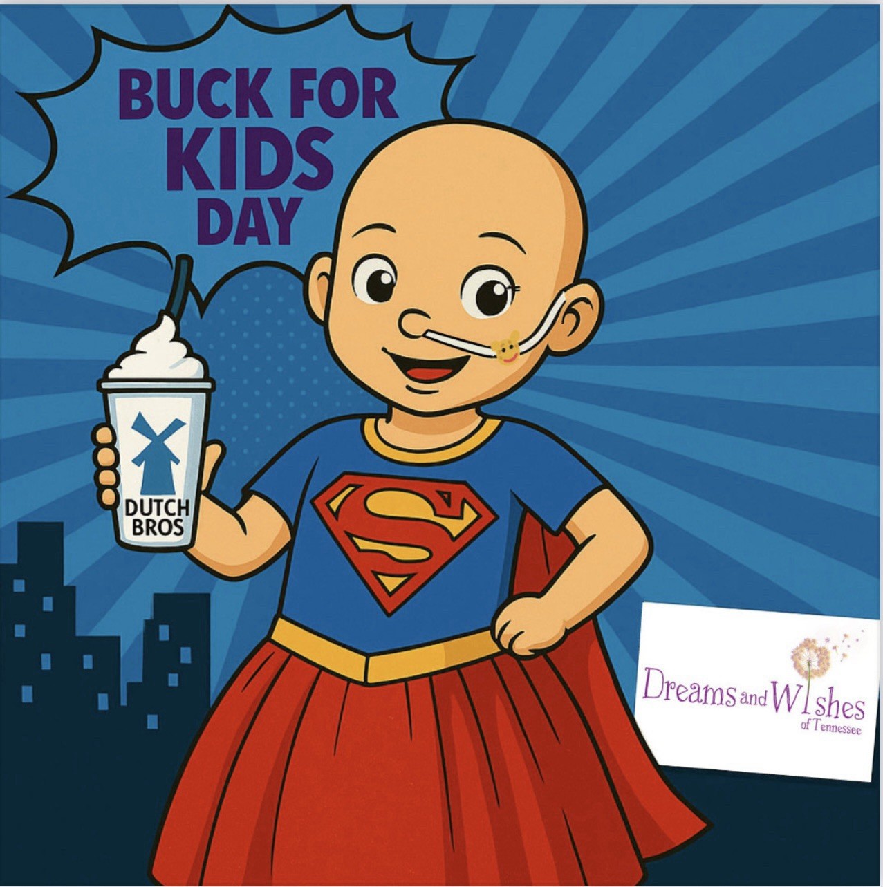 Dutch Bros 2025 Exclusive TN Charity Sticker Set From Buck 4 Kids