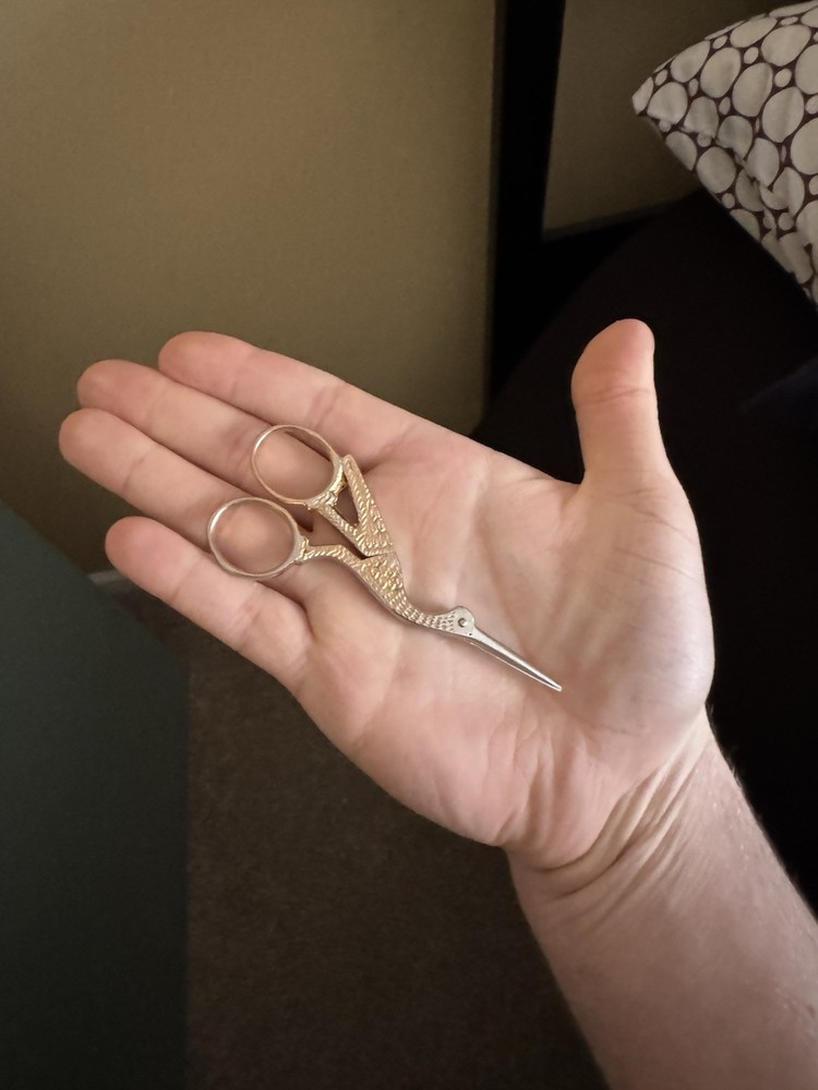 Gingher Gold Stork Embroidery Scissors (Italy)