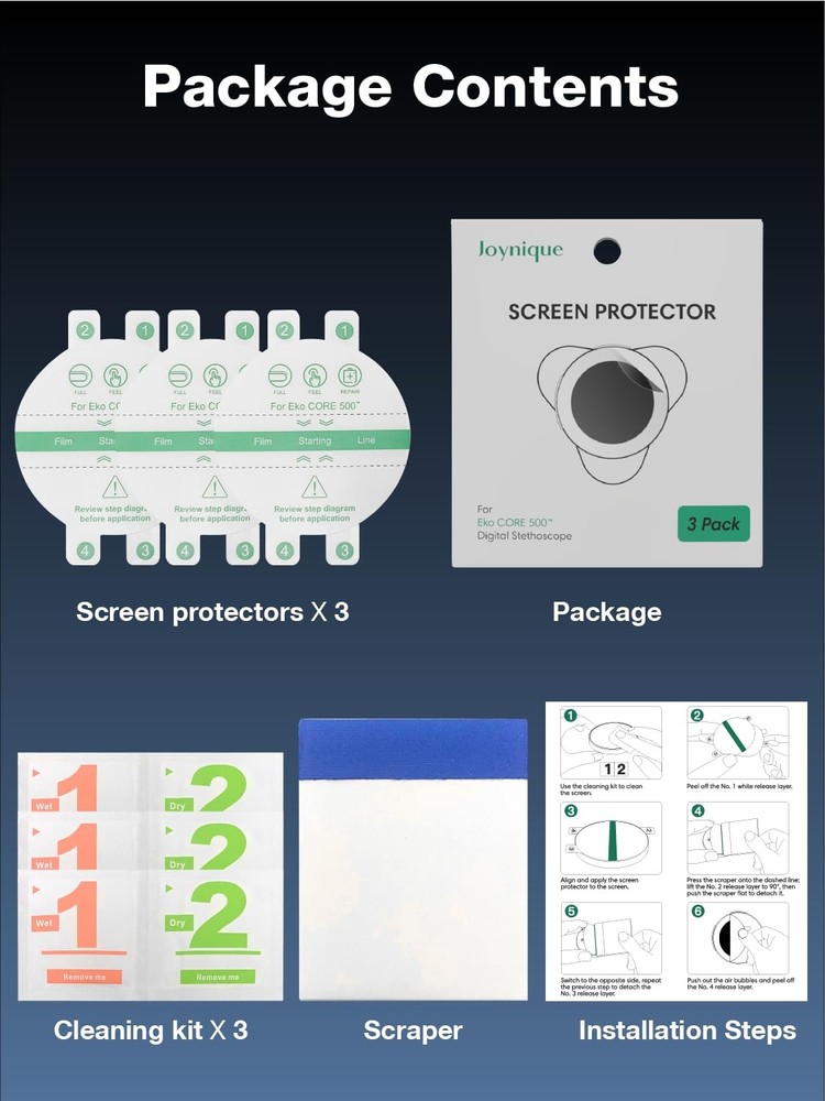 3-Pack for EKO CORE 500™ Digital Stethoscope Screen Protector [HD Clear Flexi...