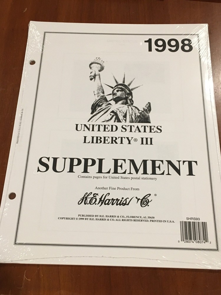 H.E. Harris Stamp Liberty lll Album Supplement  1998- New & Sealed