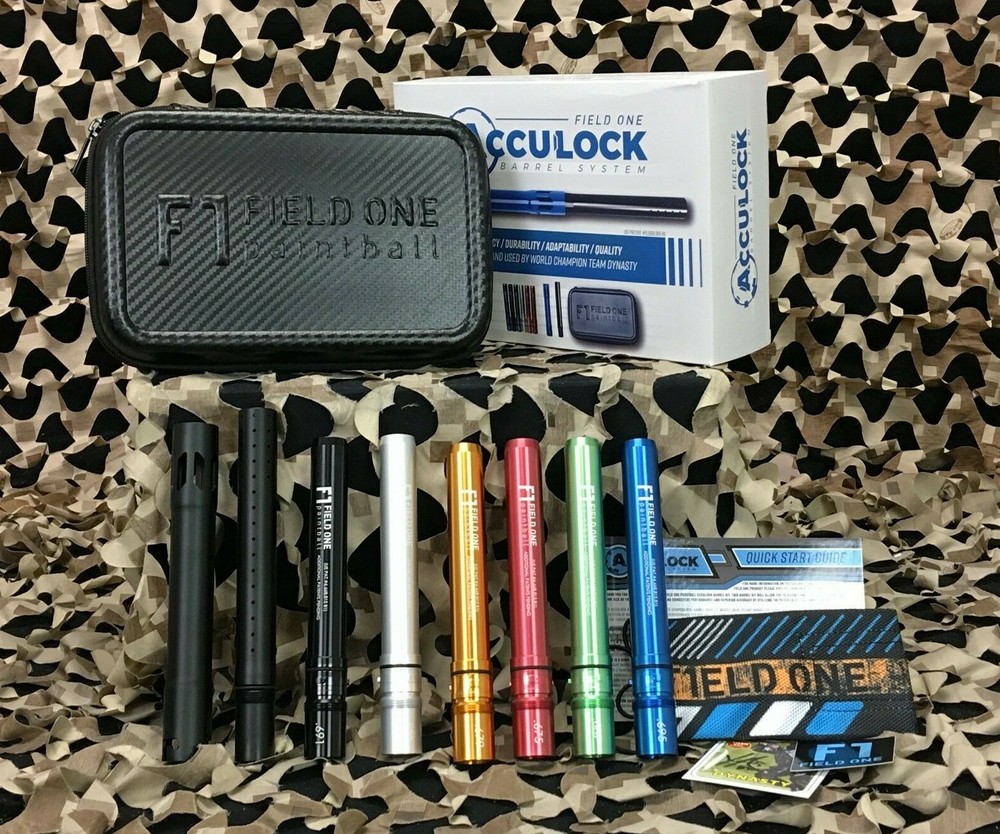 NEW Field One Acculock 8 Piece Barrel Kit - Autococker Threaded - Dust Black