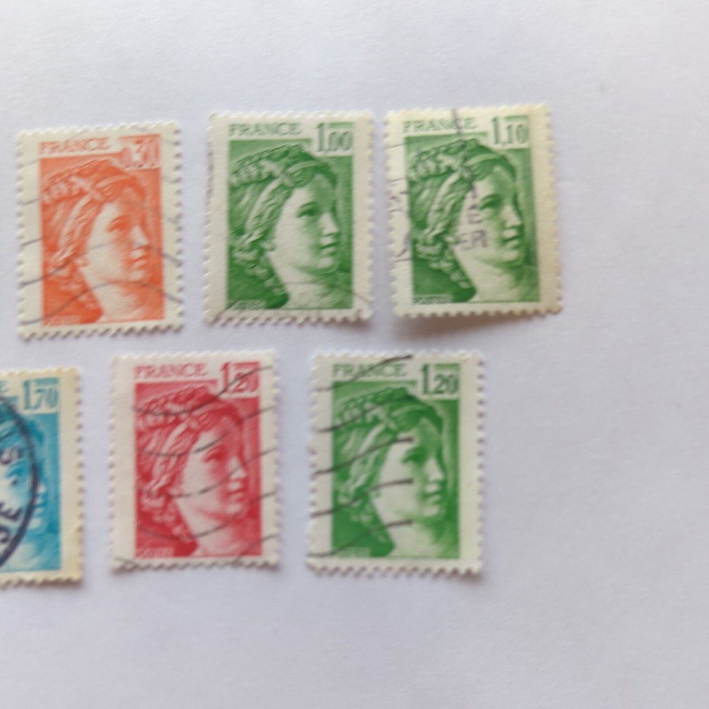 9 French Stamps Various Values. 19F