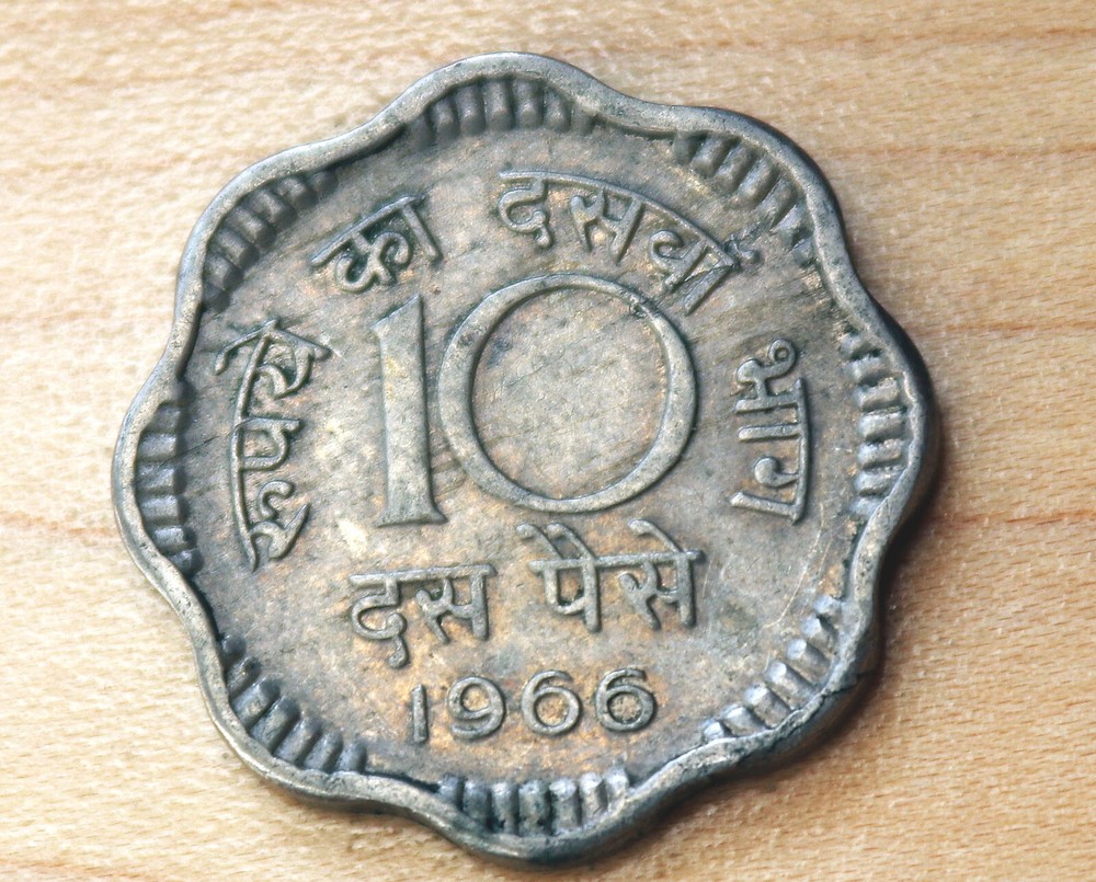 1966 India 10 Paise Calcutta Mint