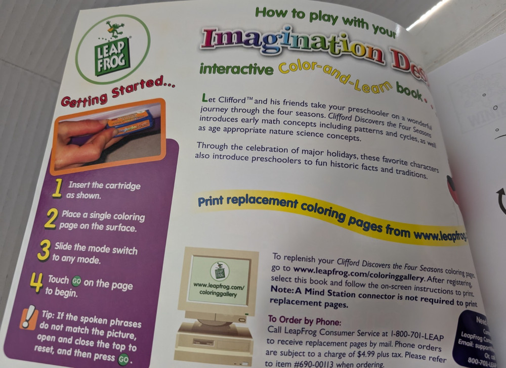 3 Leap Frog Imagination Desk Coloring/Activity Replacement Books ONLY