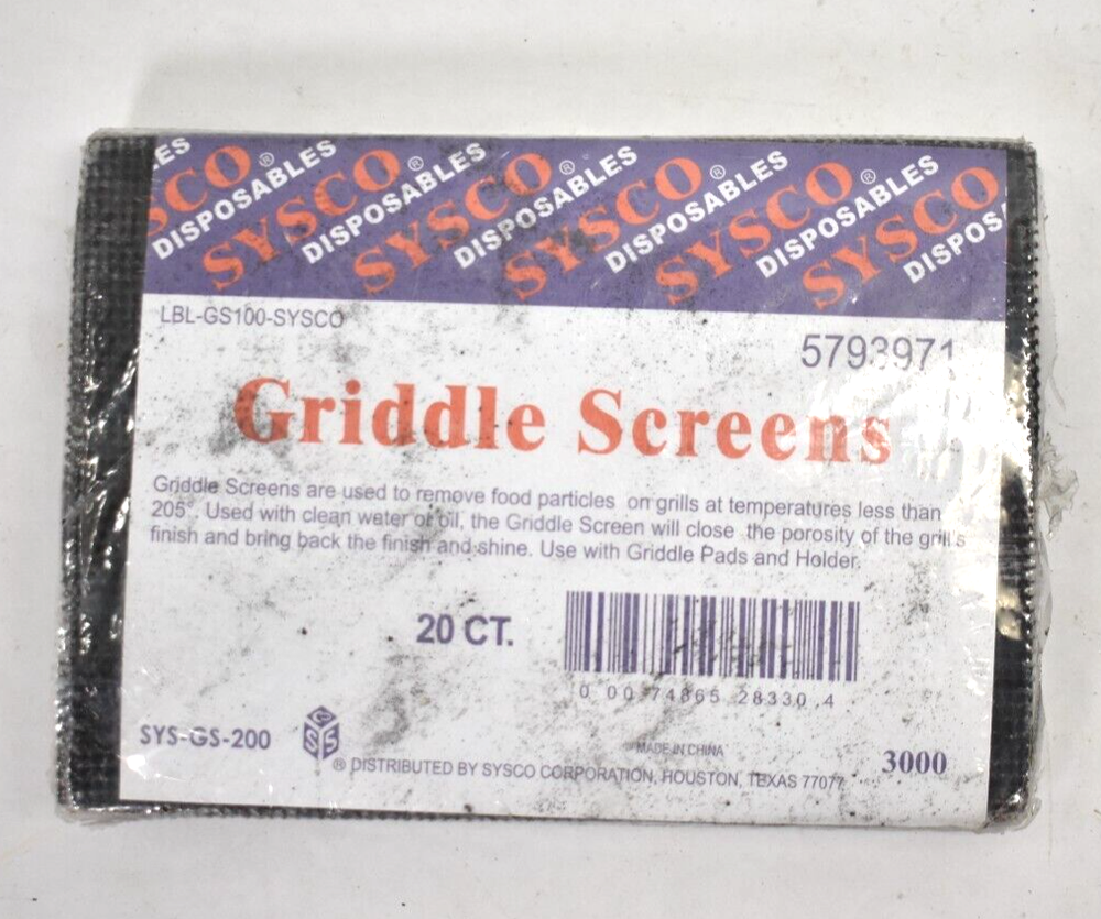 20 Pack Sysco Griddle Screen Wire Brown 4" x 5.5" 5793971 LBL-GS100-SYSCO
