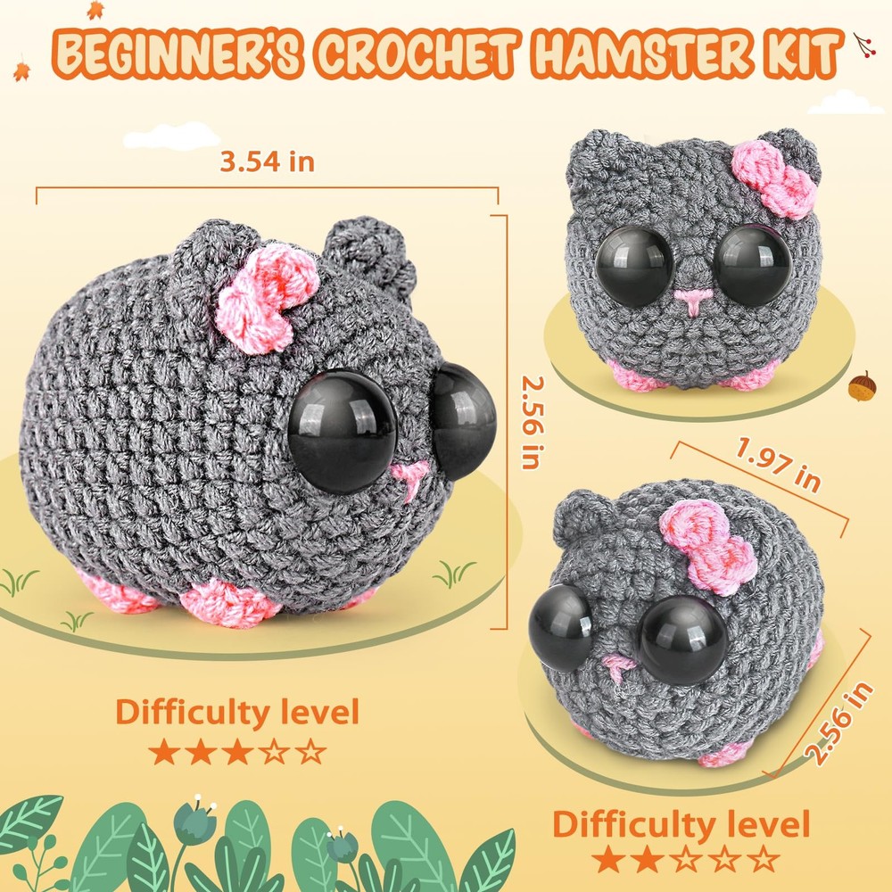 Crochet Kit for Beginners Adults & Kids w/ Step-by-Step Video Tutorials