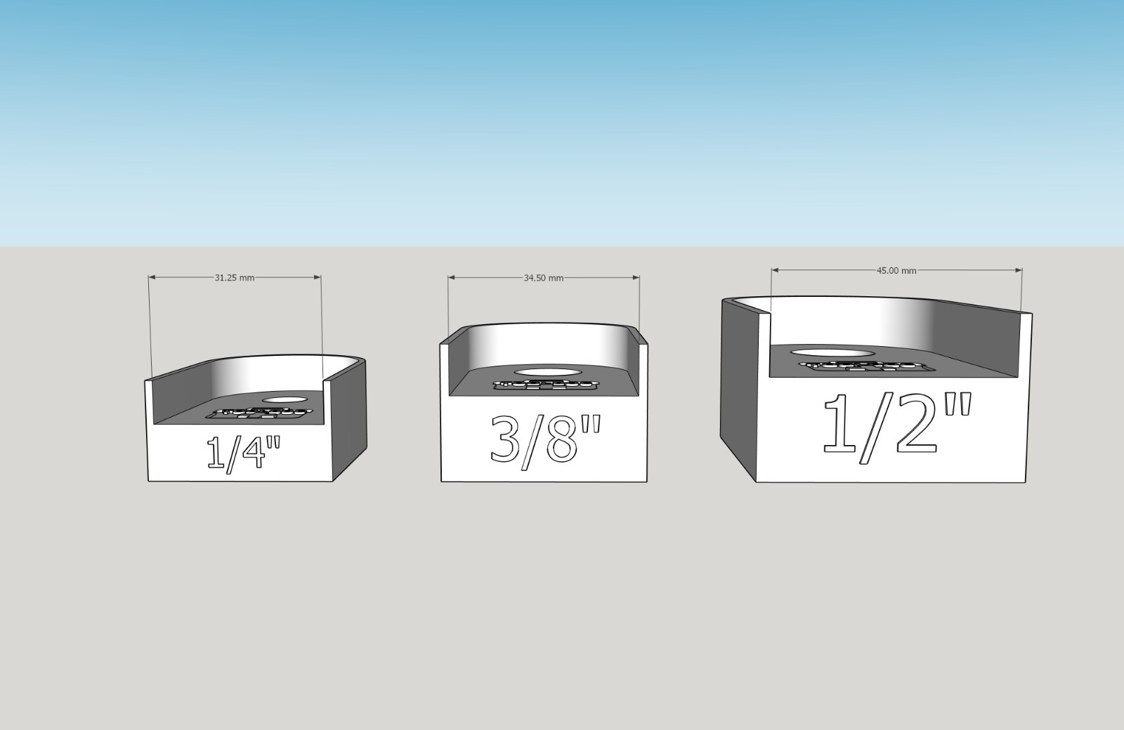 Ratchet Holders - 1/4”, 3/8”, 1/2” - Magnetic Tool / Toolbox Organizer