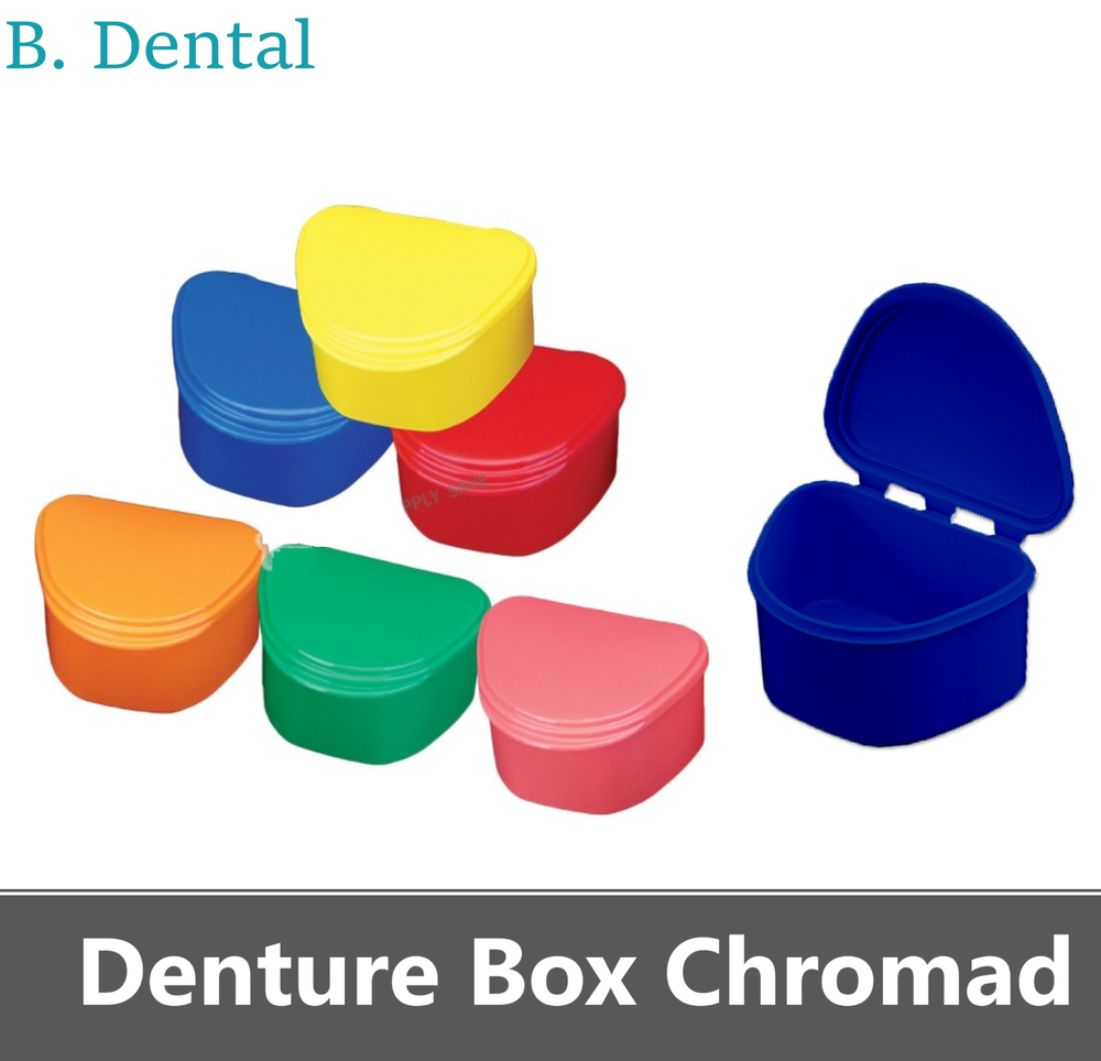 Dental Denture Box CHROMAD DENTURE BATH CASE Retainer Case- 3' Deep, 1/Ea