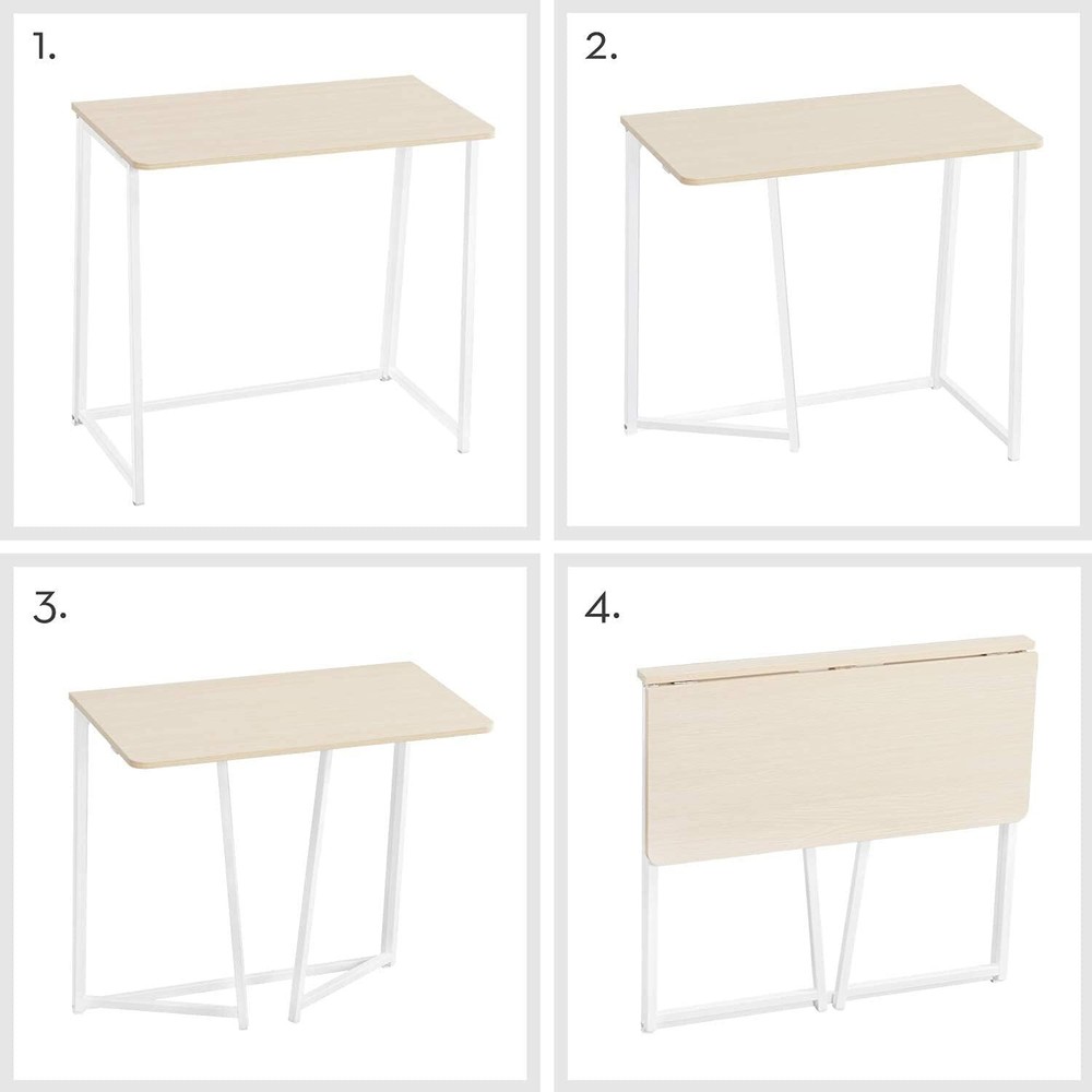 Folding Desk Small Foldable Desk Space Saving Computer Table Writing Workstation