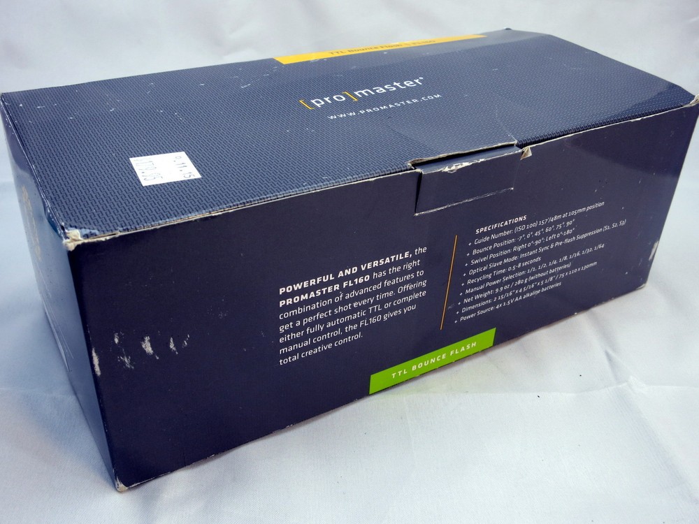 Empty BOX only for Promaster FL160 TTL Bounce Flash