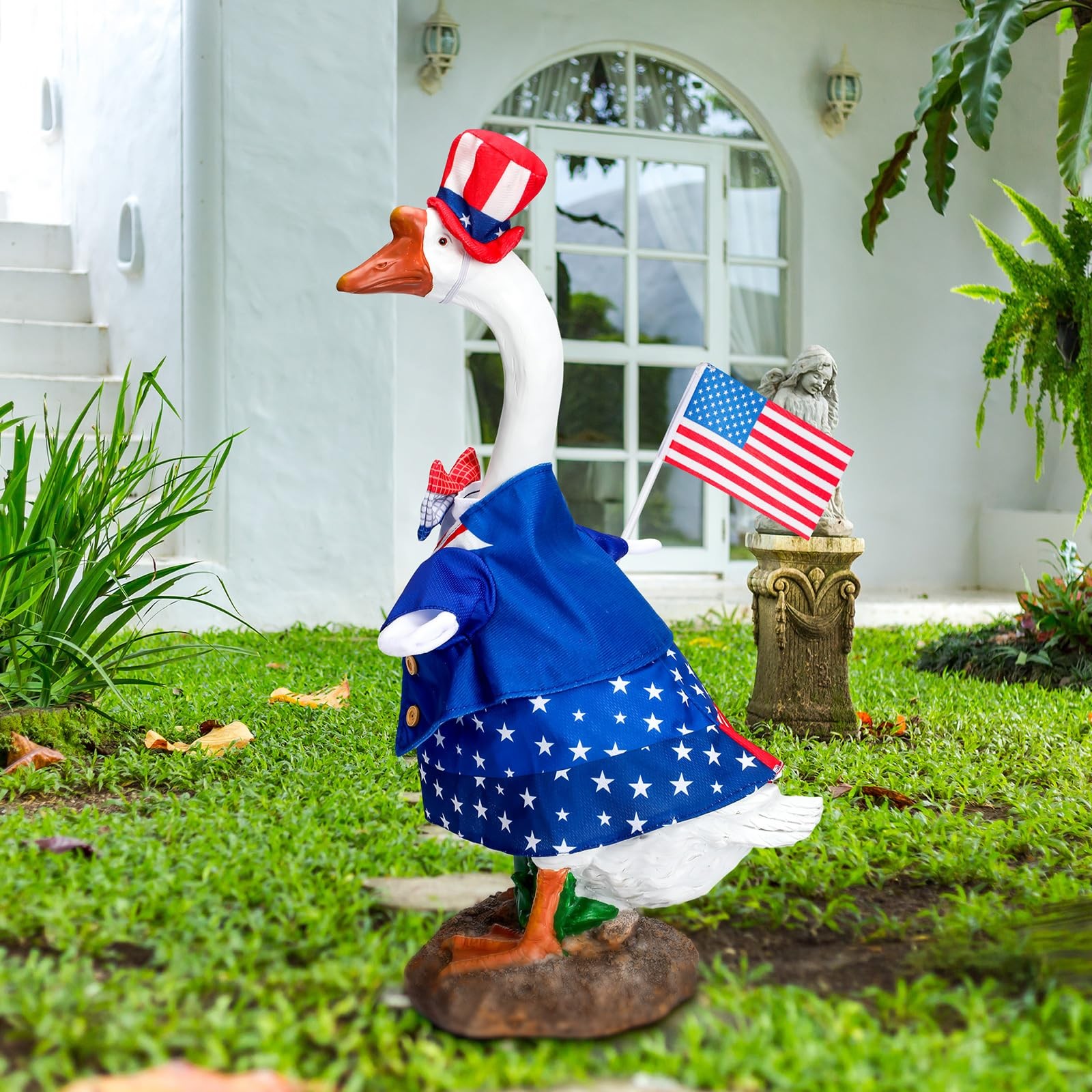4th of July Flag Goose Outfit â€“ Patriotic Lawn & Porch Costume for 23" Goos...