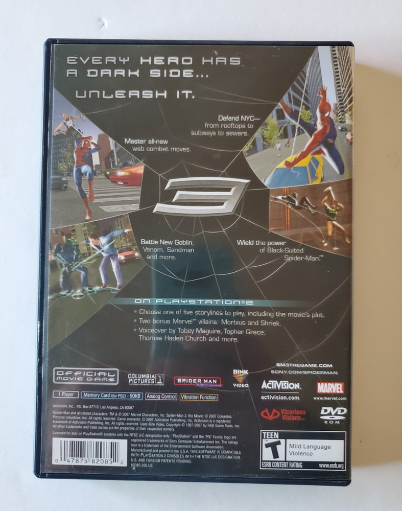 Playstation 2 Spider-Man 3 Case Only.