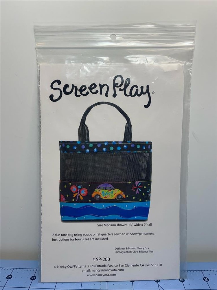 NANCY OTA Sewing Pattern SCREEN PLAY Bag Pattern - 4 Sizes - #SP-200
