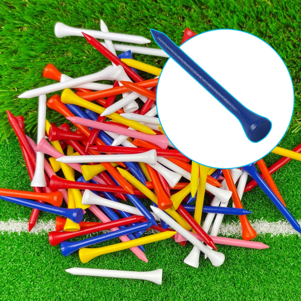 3.25” Widemouth Plastic Golf Tees | 100 Tee Player’s Pack - Max