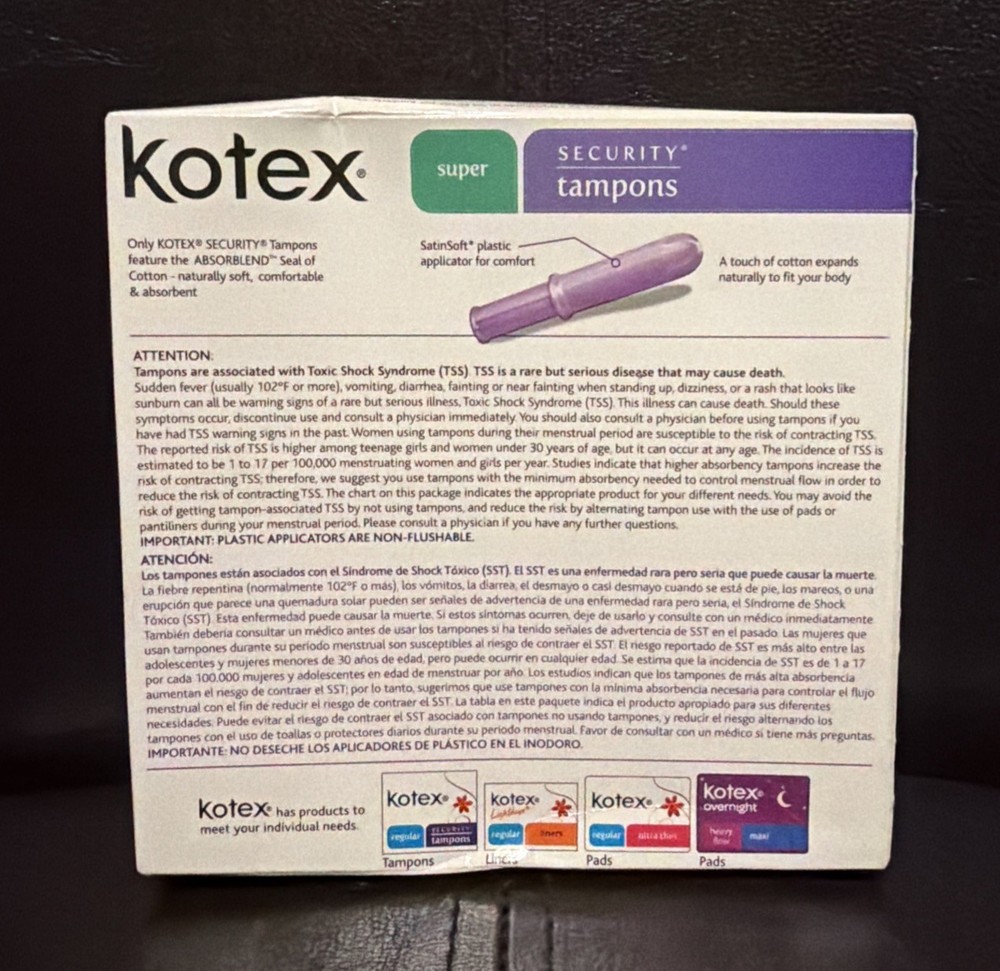 U by Kotex Super Absorbency Security Tampons 18 Pack Unscented