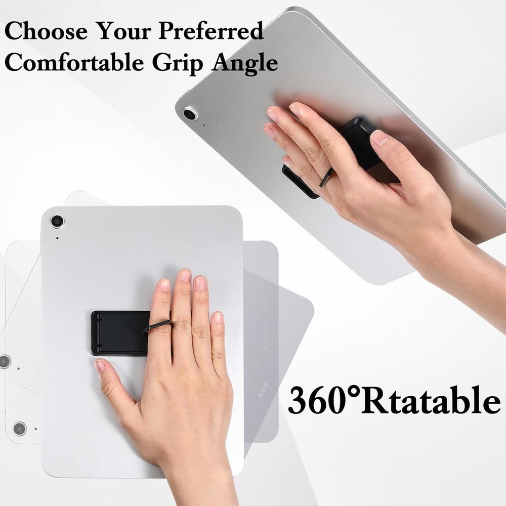 Universal Tablet Ring Holder Black Tablet Stand Foldable Multi Angle Tablets Gri