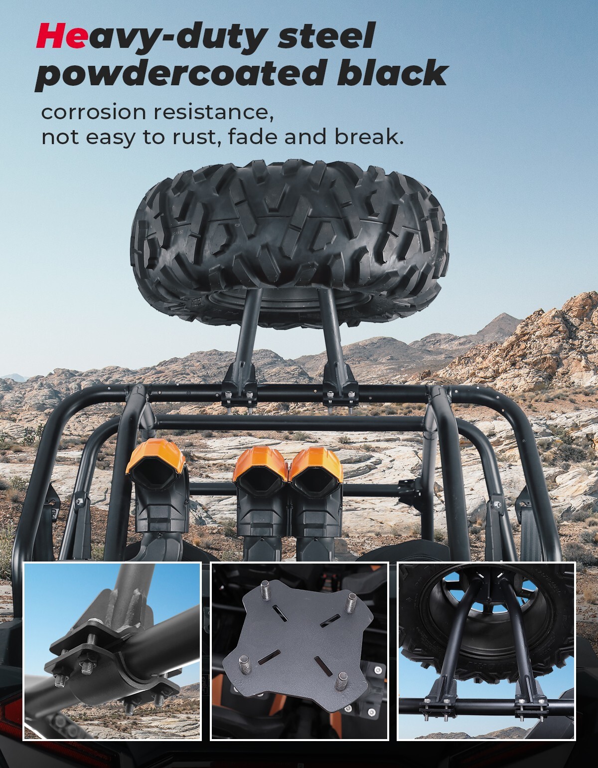 Spare Tire Carrier Mount Rack Bracket for RZR PRO XP 570 800 1000 Turbo 900 S