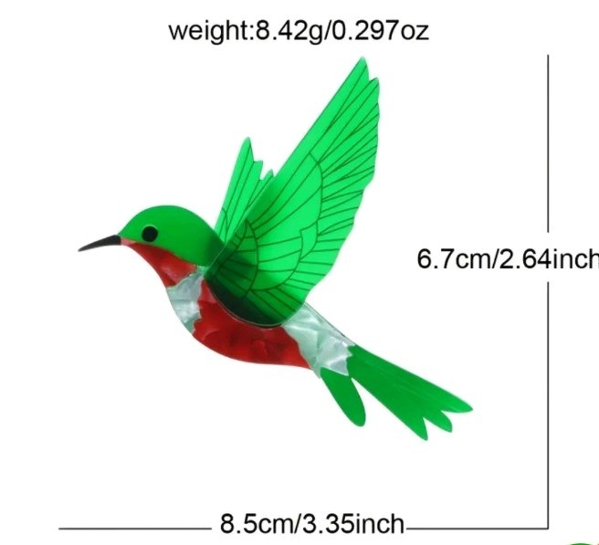 Acrylic bird brooch