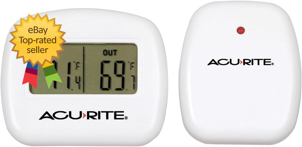 Wireless Indoor Outdoor Thermometer Temperature White
