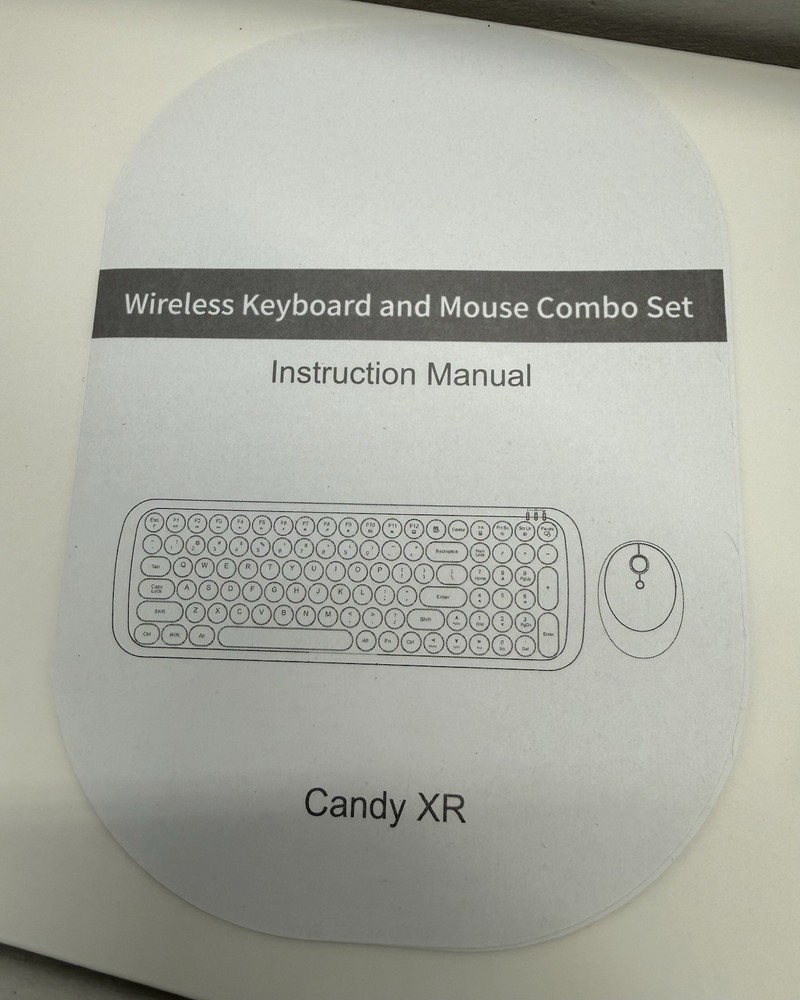 Wireless Keyboard Mouse Light Blue 104 Keys 2.4 GHz Round Key Keycap Typewriter