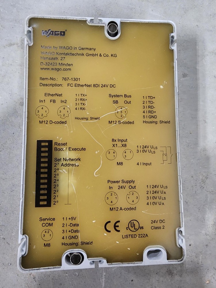 WAGO 767-1301 Ethernet Programmable Fieldbus Coupler, 8-channel Digital Input