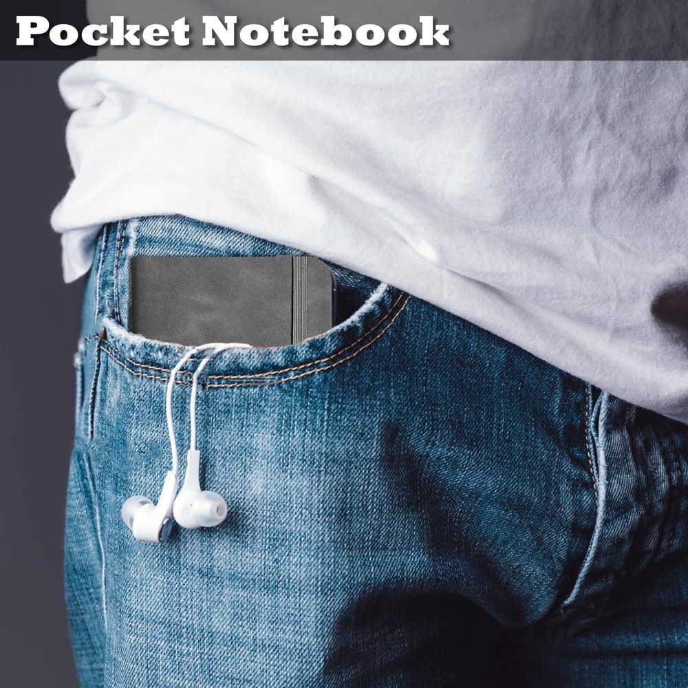 2 Pack Pocket Notebook Hardcover Jounal Notebook Mini Notepad 200 Pages