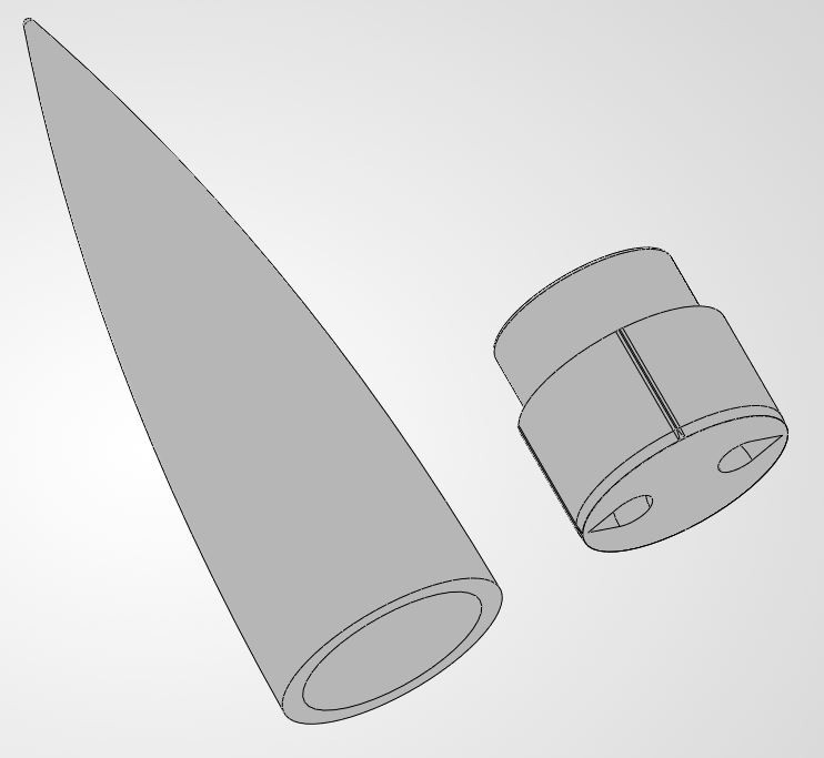 Nosecone for 3" Uline Mailing Tube for Flying Model Rocket