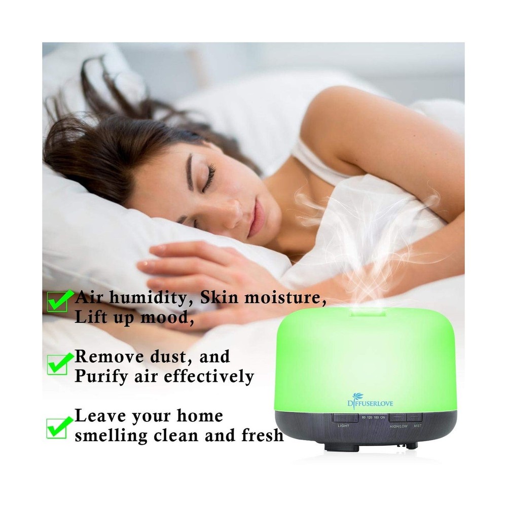 Diffuserlove Essential Oil Diffuser 500ML Aromatherapy Diffuser Mist Humidifi...