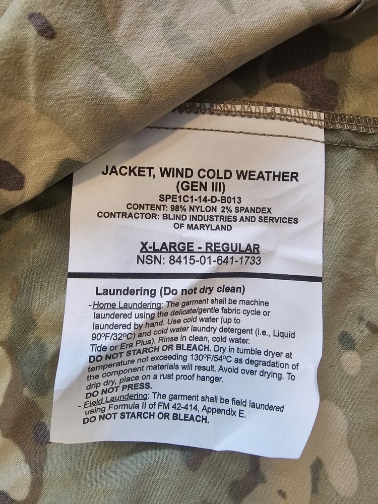 USGI ECWCS Level 4 SET X-LARGE REGULAR XLR New With Tags