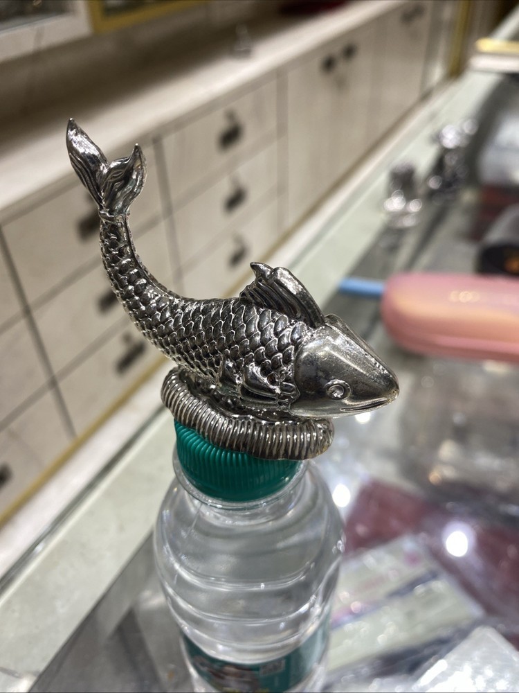 75% Purity Solid Silver Fish 20 Gram Prosperity Display Decor Minituares