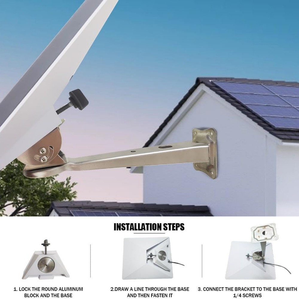 Wall Mount Bracket Kit for Starlink Mini with Pole Adapter Adjustable Aluminum