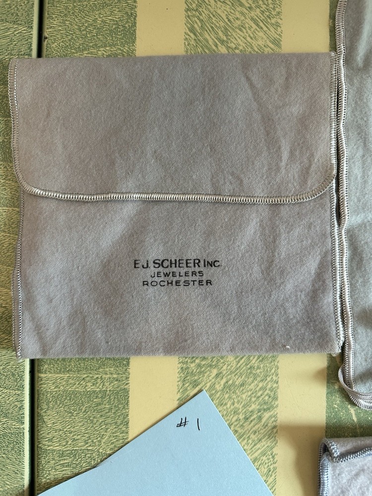 3 EJ Scheer Anti Tarnish Roll-up Flatware & Drawstring Storage Bag Silver Lot #1